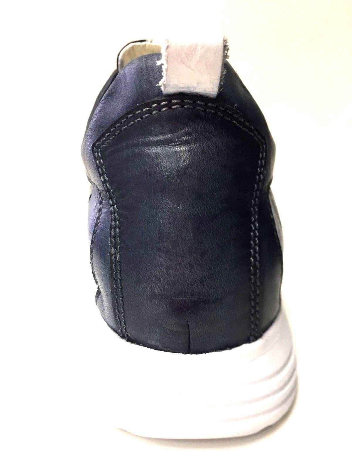 SCARPE SNEAKERS CASUAL UOMO PREGUNTA 8060 BLU PELLE PE ORIGINALE