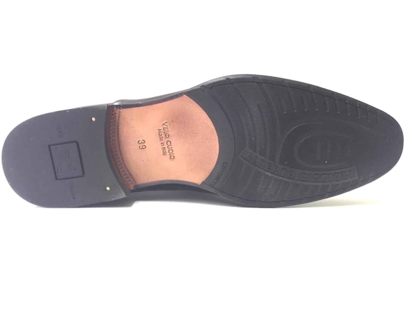 SCARPE CERIMONIA ELEGANTI UOMO ALBERTO CICCIOLI 811130 PELLE NERO ORIGINALE NEW