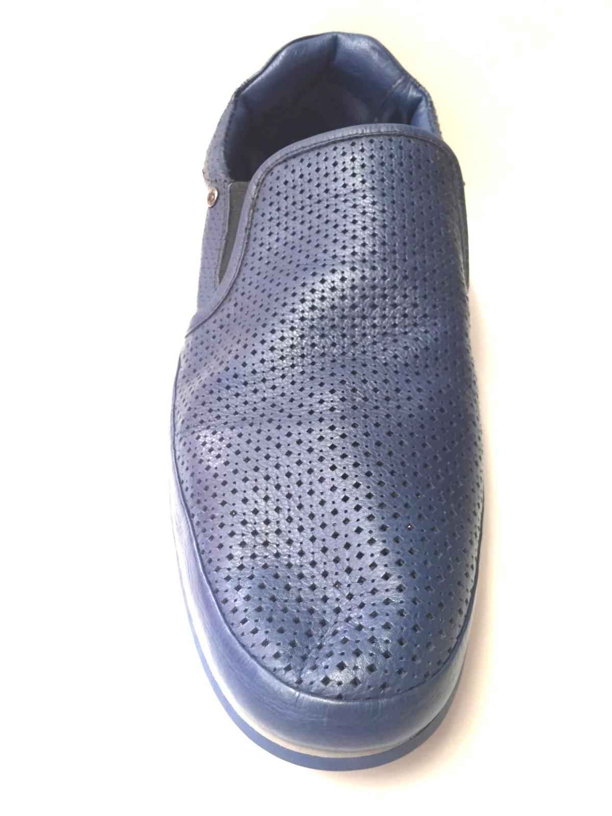 SCARPE MOCASSINO CASUAL MARIO BRUNI UOMO 57326 PELLE BLU ORIGINALE PE NEW