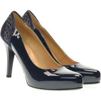 SCARPE DECOLTE DONNA NERO GIARDINI P717361DE PELLE 208 BLU PE NEW