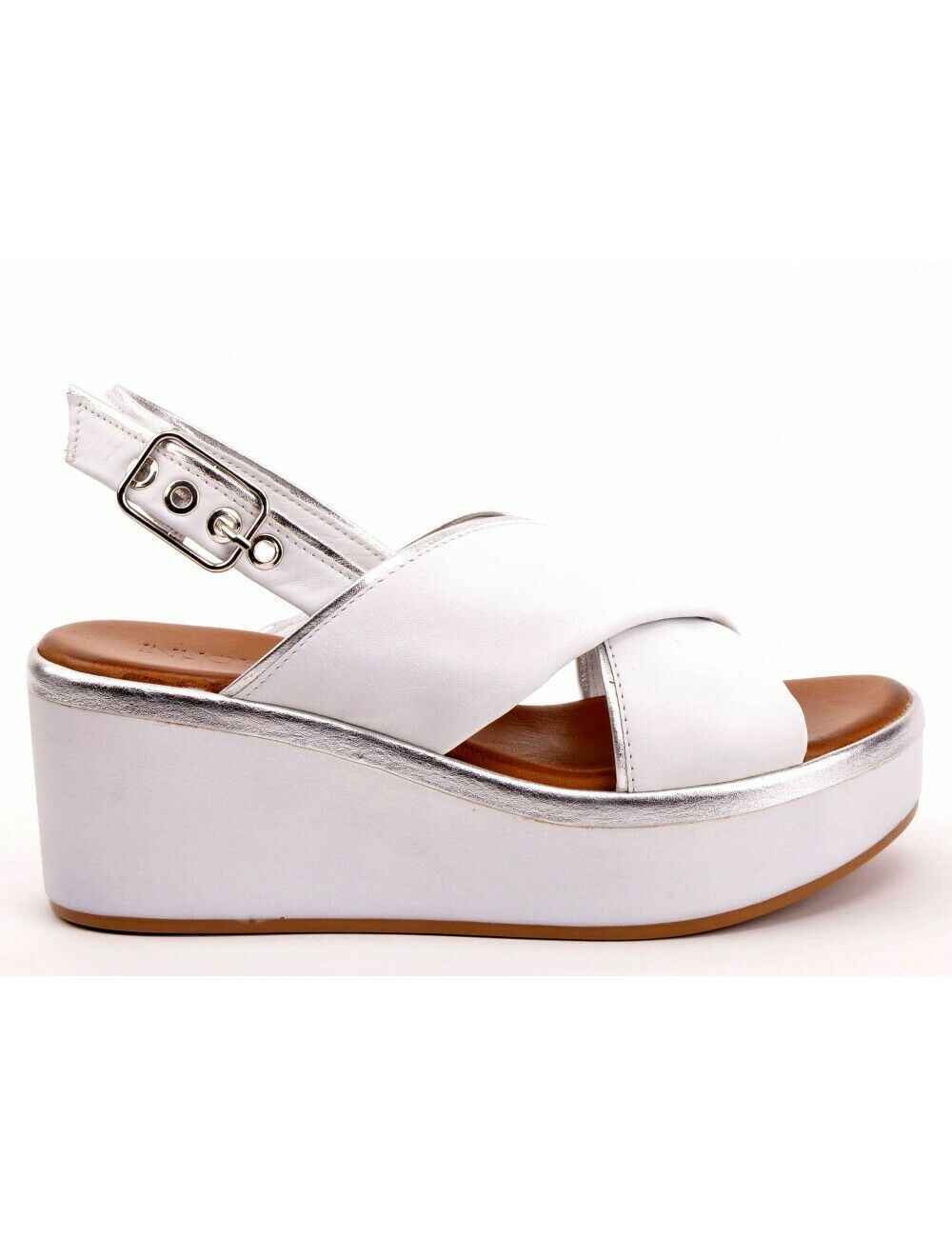 SCARPE SANDALO SANDALI DONNA INUOVO 124009 PELLE BIANCO ORIGINALE PE 2019 NEW