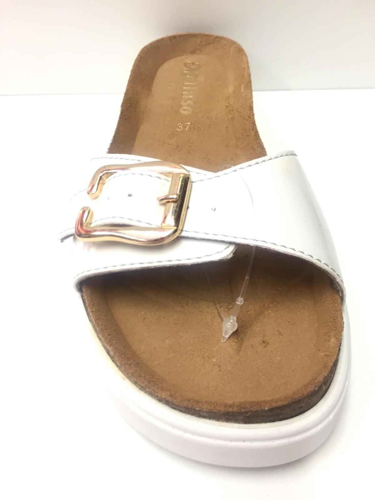 SCARPE CIABATTE SANDALO ZEPPA DONNA MELLUSO MS444 PELLE BIANCO ORIGINAL PE NEW