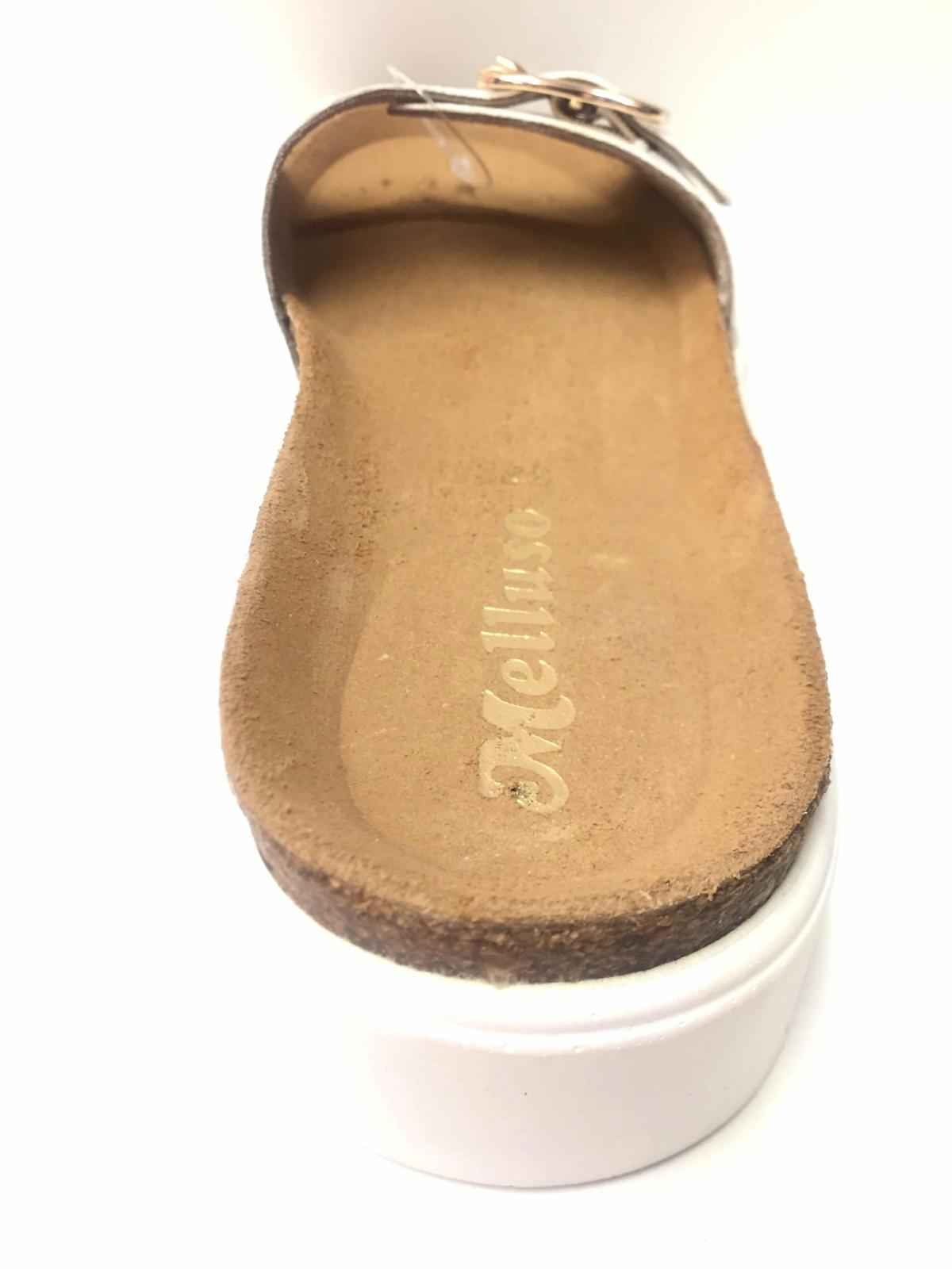 SCARPE CIABATTE SANDALO ZEPPA DONNA MELLUSO MS444 PELLE BIANCO ORIGINAL PE NEW