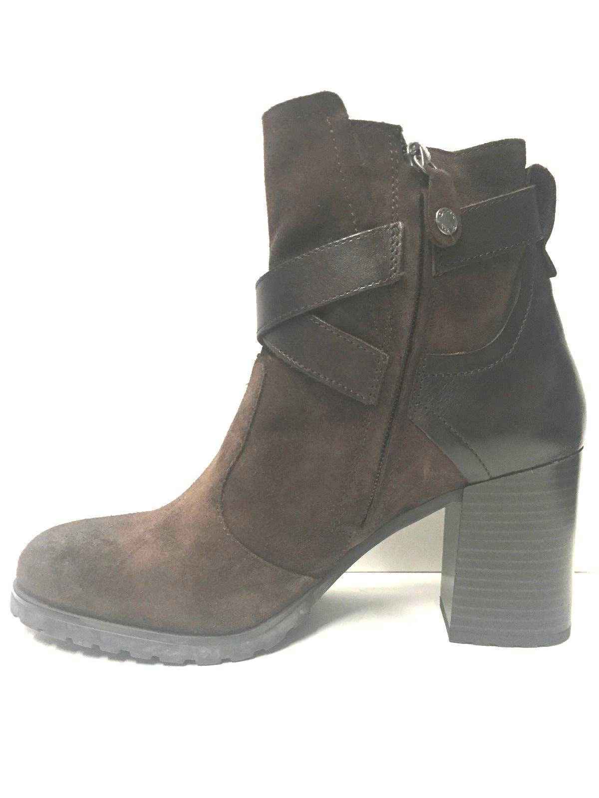 SCARPE TRONCHETTO DONNA GEOX ORIGINALI D74SUA PELLE MARRONE AI NEW