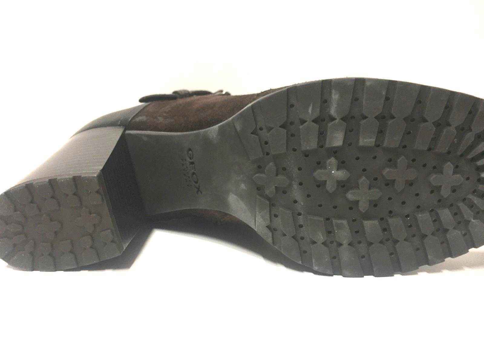 SCARPE TRONCHETTO DONNA GEOX ORIGINALI D74SUA PELLE MARRONE AI NEW