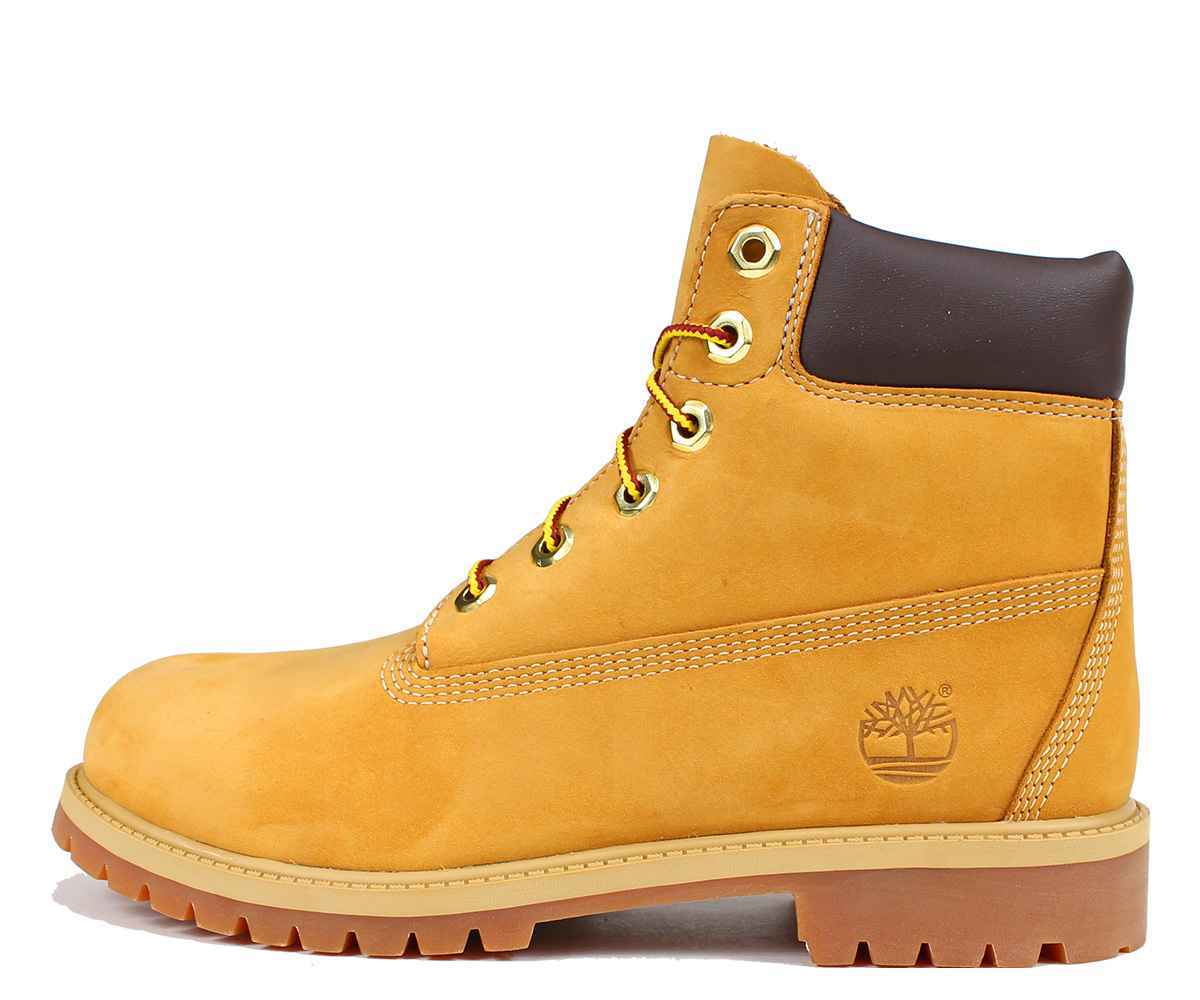SCARPE SCARPONI RAGAZZO TIMBERLAND 6 IN PREMIUM 12909 PELLE WHEAT ORIGINAL AI