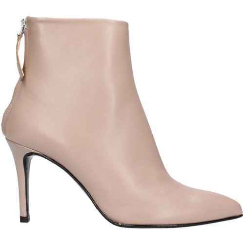 SCARPE TRONCHETTO STIVALI DONNA ALBANO 1139 PELLE BEIGE ORIGINAL AI NEW