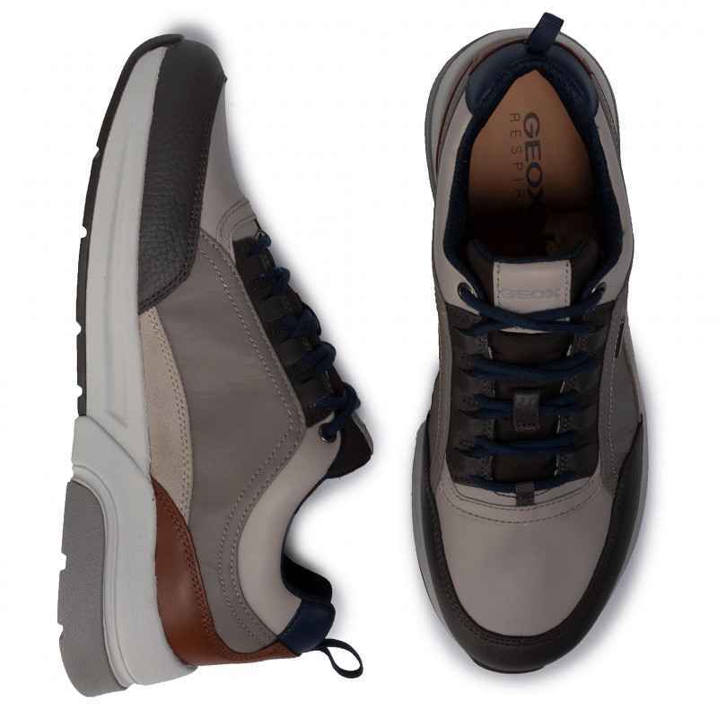 SCARPE SNEAKERS UOMO GEOX ROCKSON U947WA 046K4 CL65Y PELLE ORIGINALE AI 2020 NEW