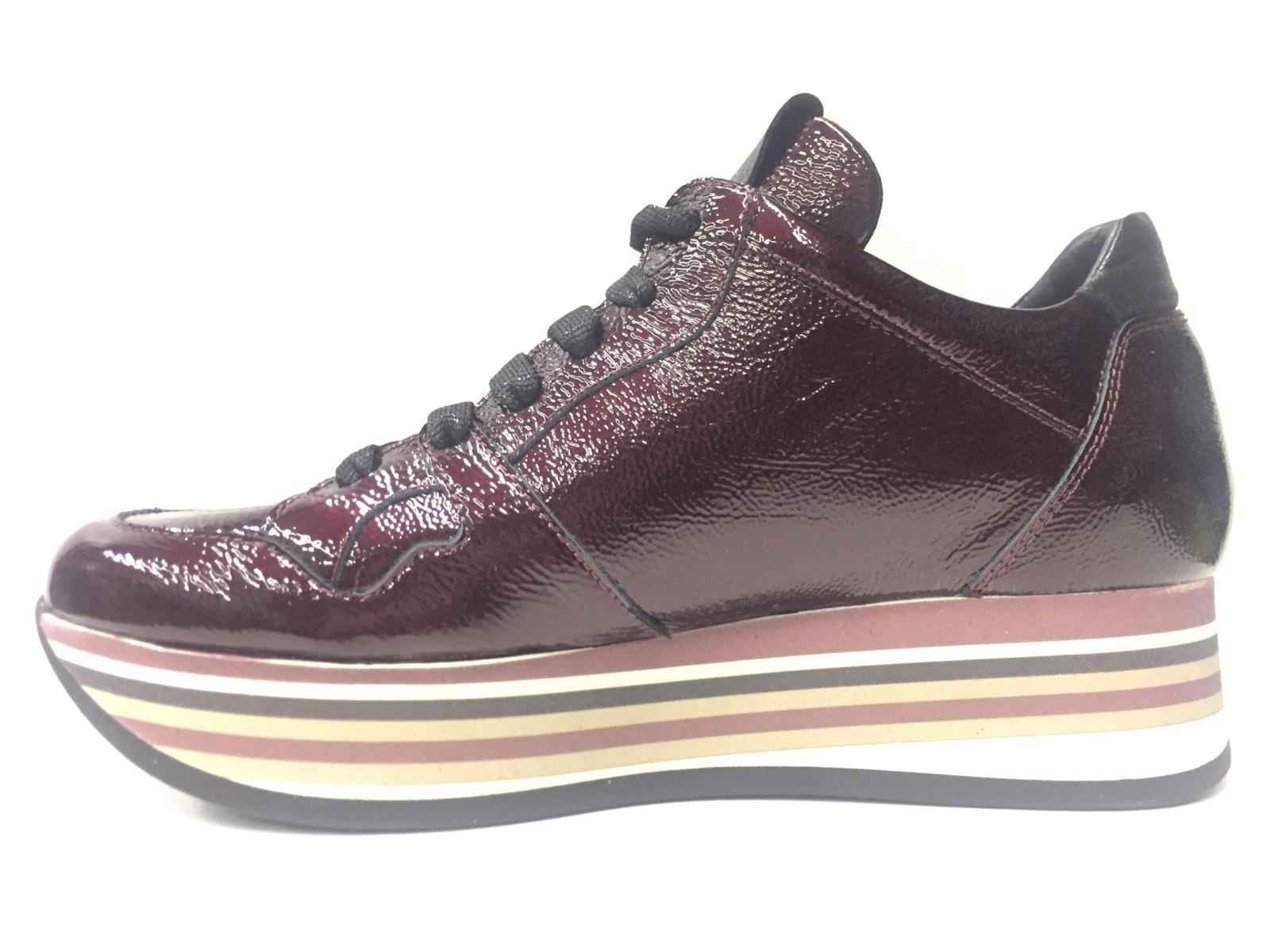SCARPE SNEAKERS DONNA MELLUSO WALK 220 PELLE BORDEAUX ORIGINALE AI NEW