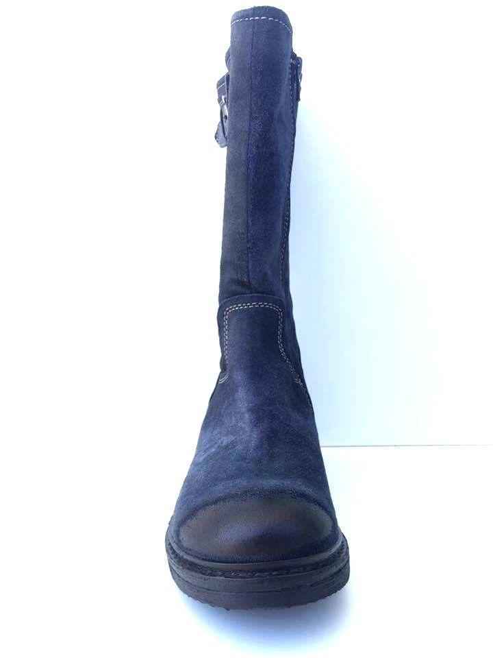 SCARPE STIVALE STIVALI DONNA MANAS 132D1917EX BLU PELLE ORIGINALE AI NEW