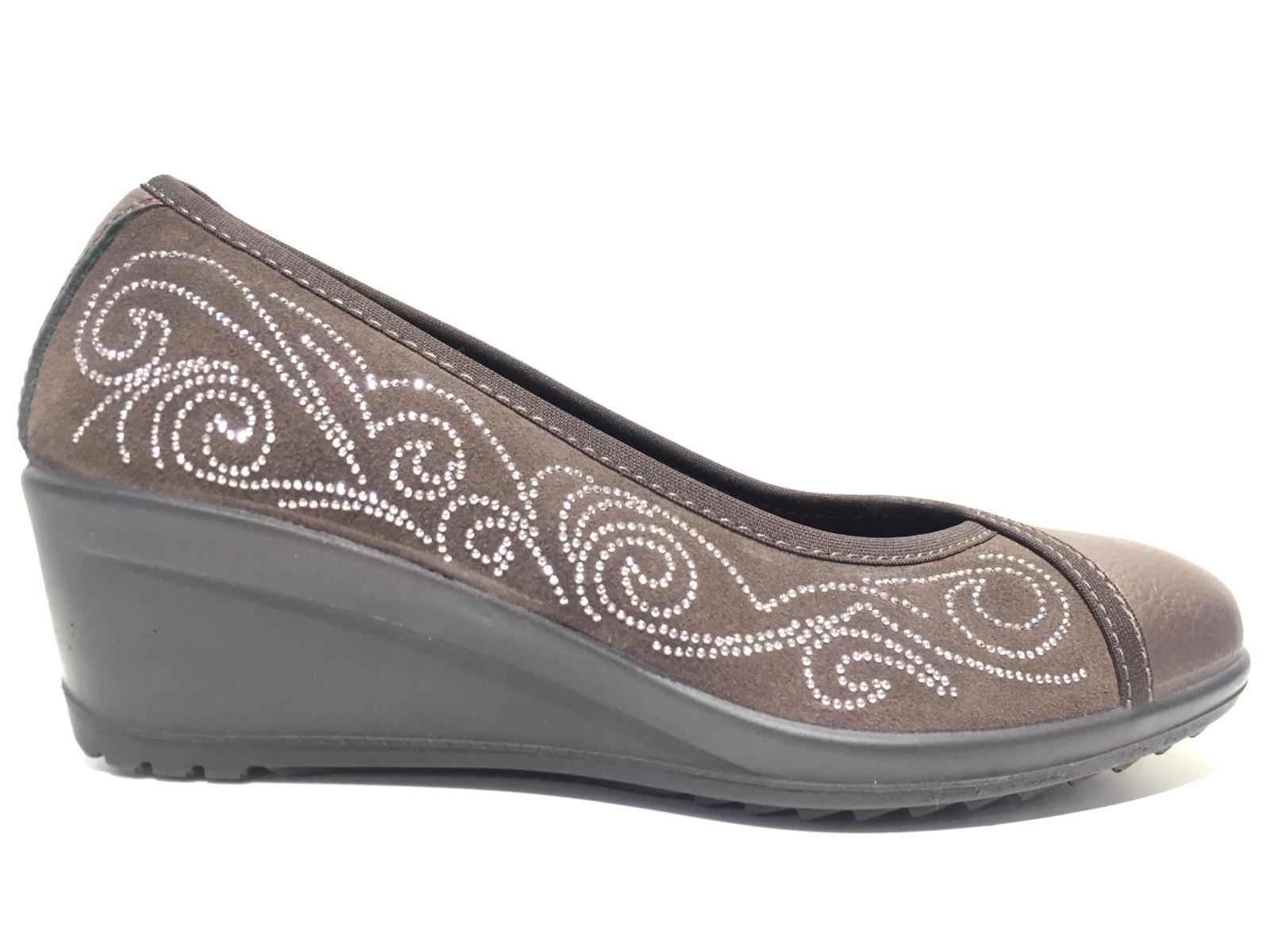 SCARPE MOCASSINO CASUAL ON DONNA ENVAL SOFT 49522 PELLE BROWN ORIGINALE AI NEW