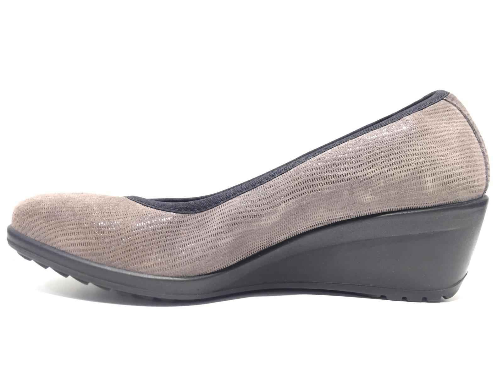 SCARPE MOCASSINO CASUAL ON DONNA ENVAL SOFT 29214 PELLE GRIGIO ORIGINALE AI NEW