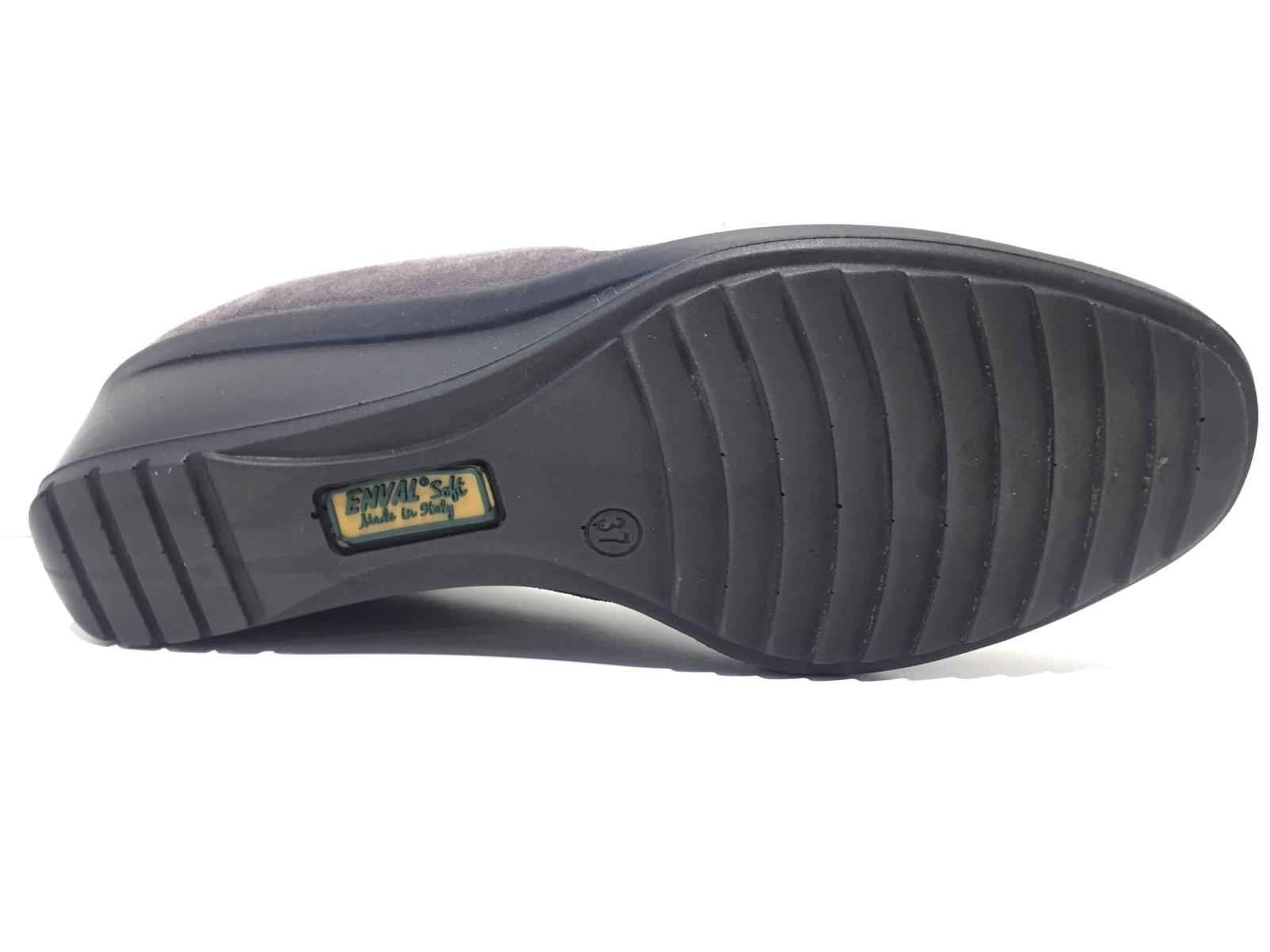 SCARPE MOCASSINO CASUAL ON DONNA ENVAL SOFT 29214 PELLE GRIGIO ORIGINALE AI NEW
