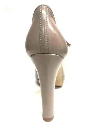 SCARPE DECOLTE DONNA ROSSOREALE ORIGINAL 521 PELLE TACCO MILANO BEIGE PE NEW