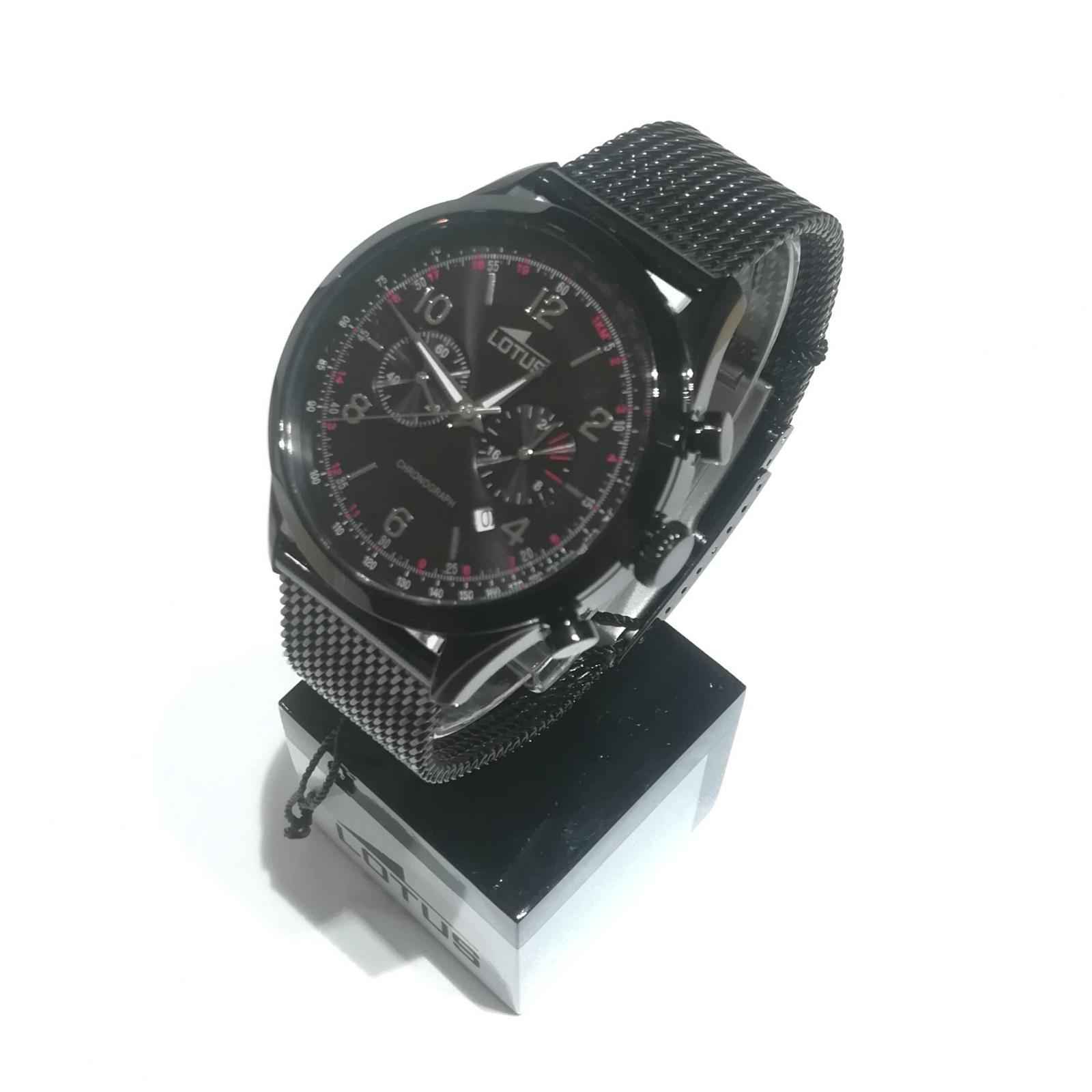 OROLOGIO CRONOGRAFO UOMO LOTUS 18556 1 ACCIAIO 43 NERO QUARZO ORIGINALE NEW