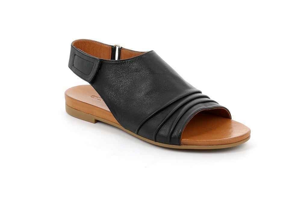 SCARPE SANDALI SANDALO DONNA GRUNLAND FANO SA2498 I8 PELLE NERO ORIGINAL PE 2020