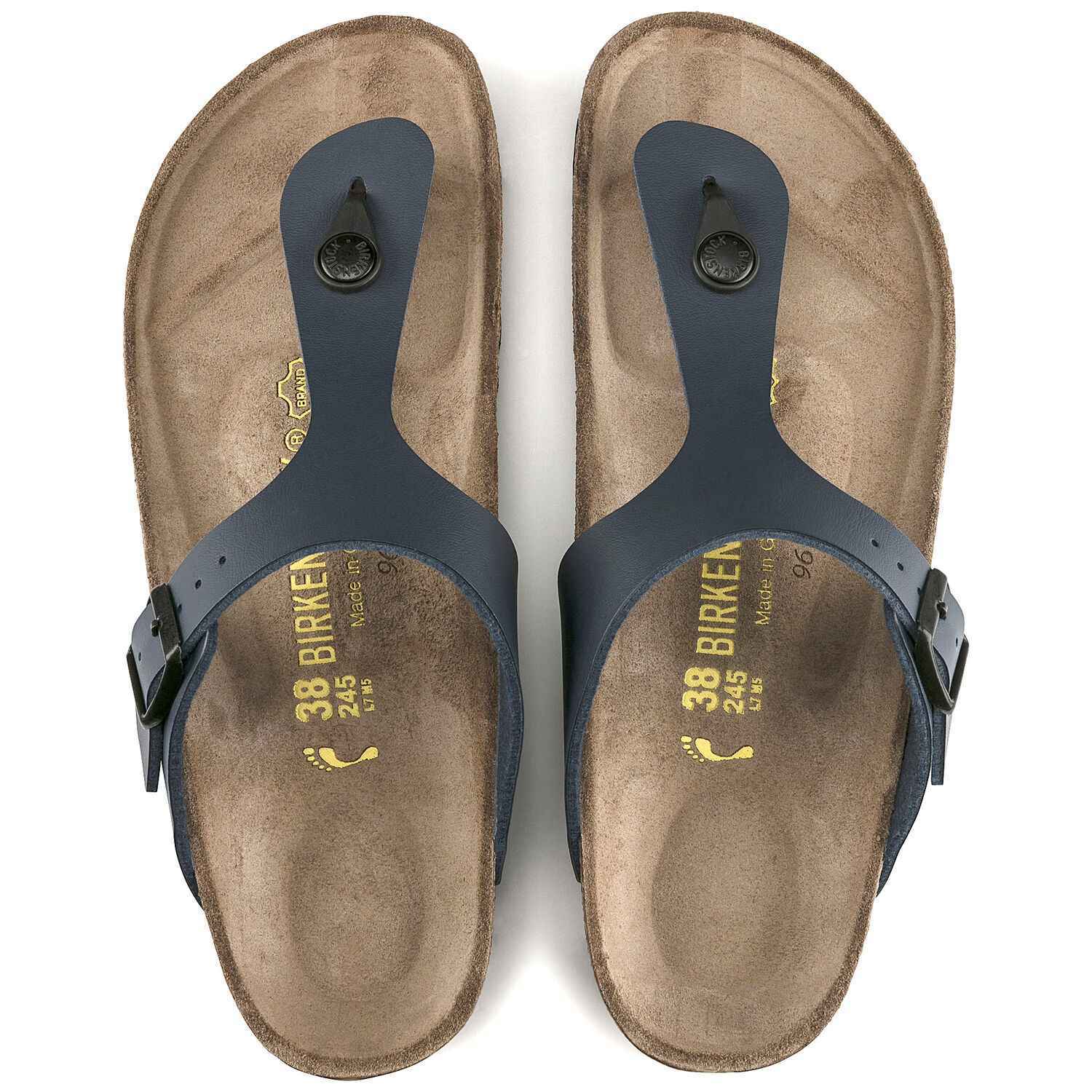 SCARPE INFRADITO UOMO BIRKENSTOCK GIZEH 0143621 PELLE BLU ORIGINALE PE