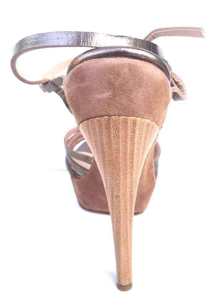 SCARPE SANDALO TACCO DONNA MANAS LEA FOSCATI 11713MT PELLE FUCILE ORIGINALE PE