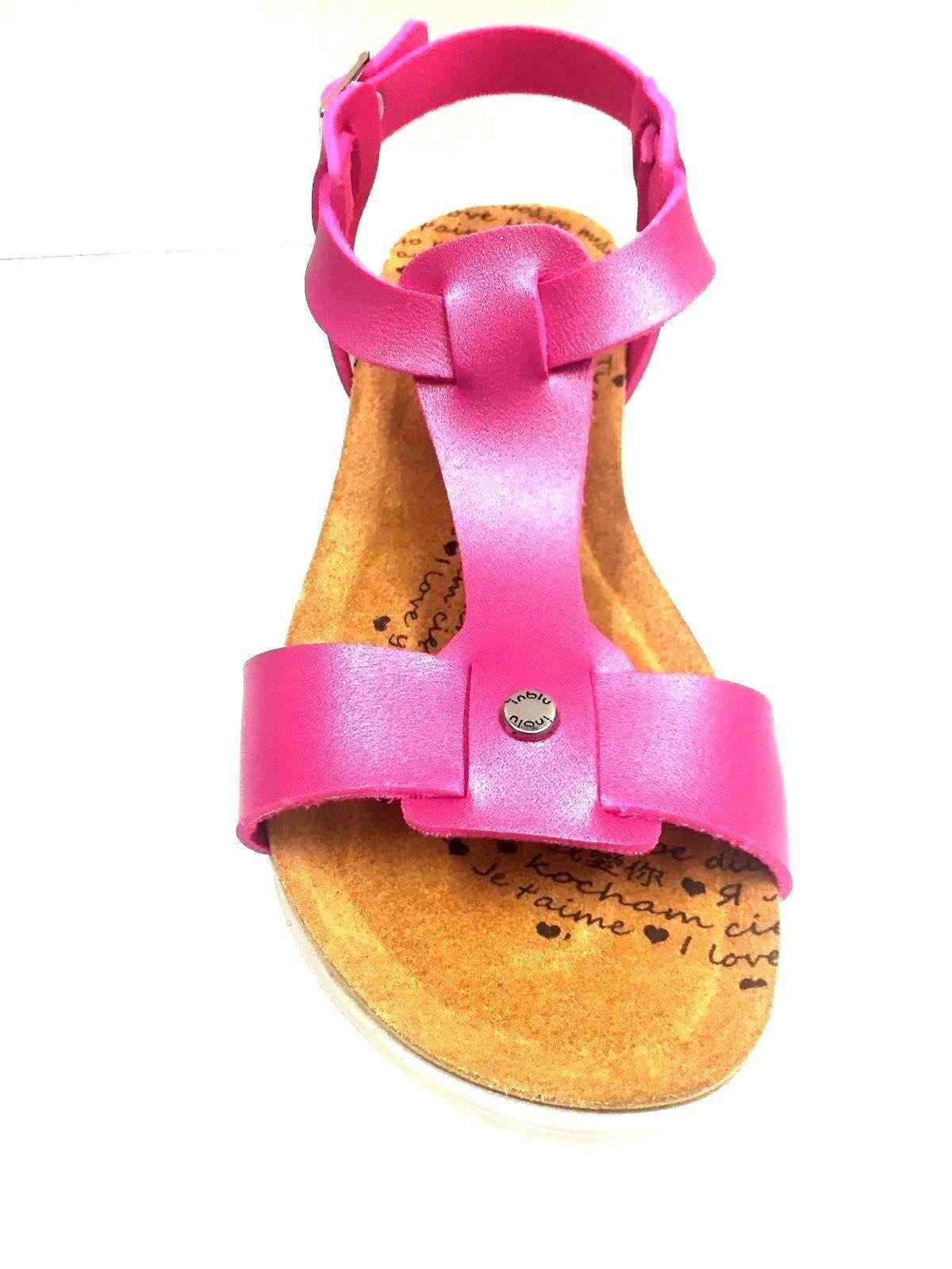 SCARPE SANDALO SANDALI BAMBINA INBLU TJ 24 ECO PELLE FUXIA ORIGINALE PE