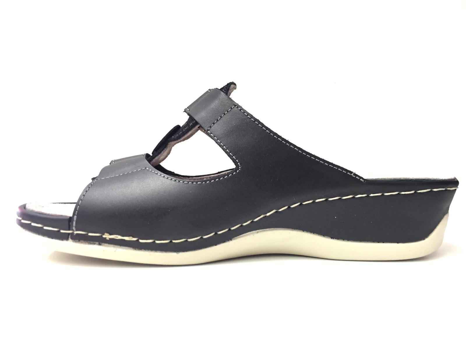 SCARPE SANDALO DONNA SINTONIE BY FLORANCE AS9010 PELLE NERO ORIGINALE PE 2020