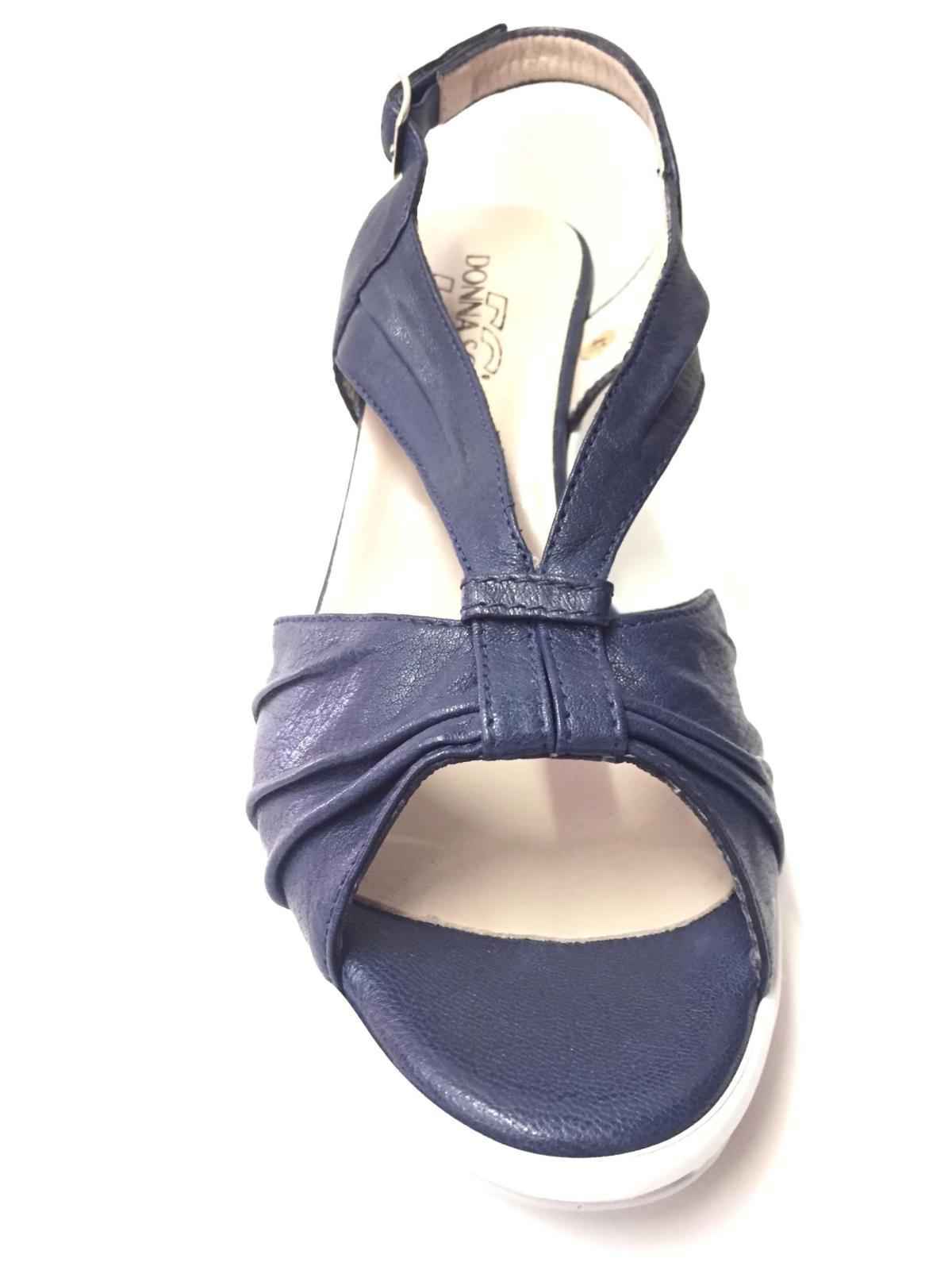 SCARPE SANDALO DONNA SOFT 3195 PELLE DANUBIO BLU ZEPPA ORIGINALE PE NEW