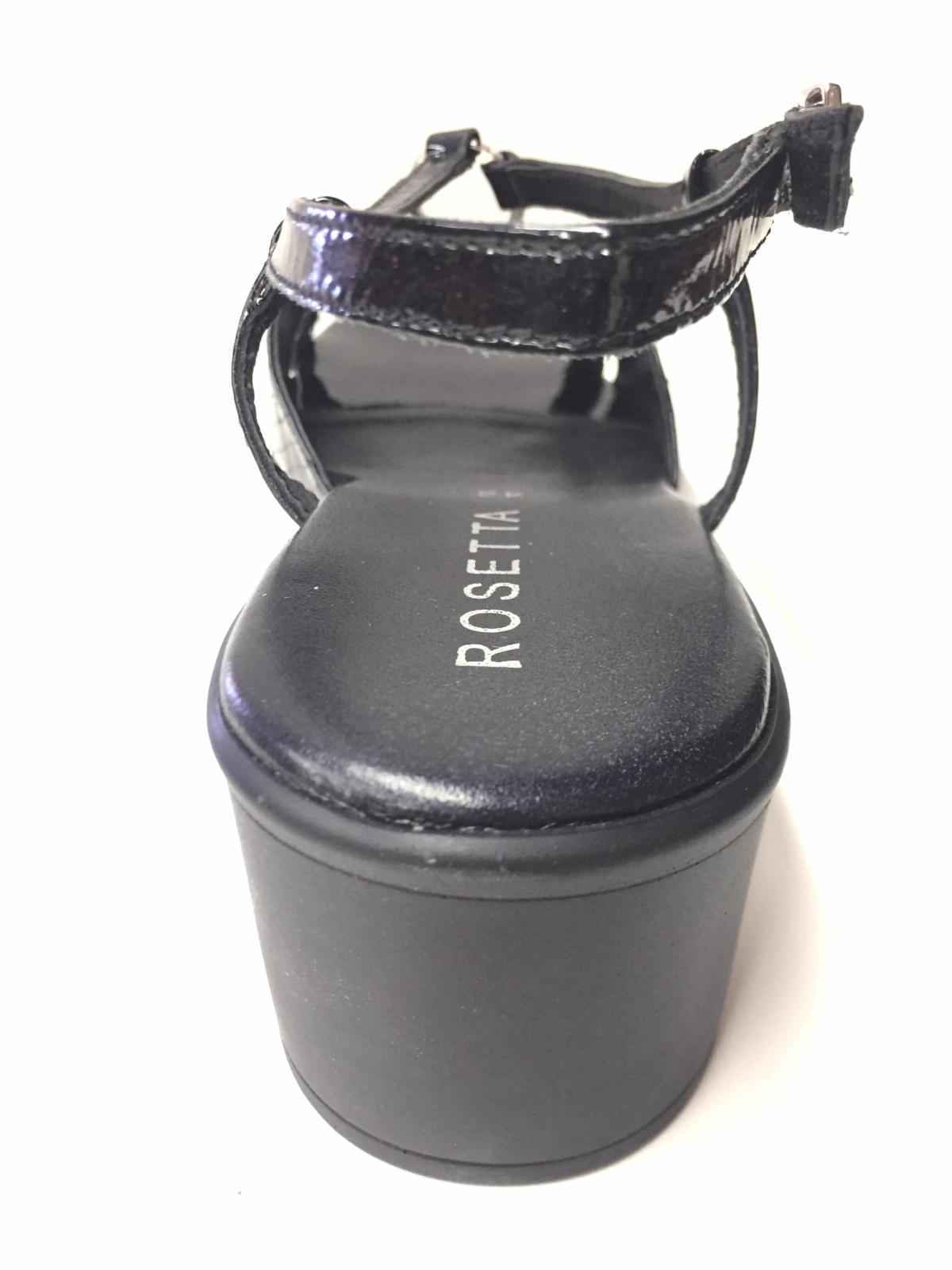 SCARPE SANDALO TACCO DONNA ROSETTA ARIANNA 4618 PELLE NERO ORIGINALE PE NEW