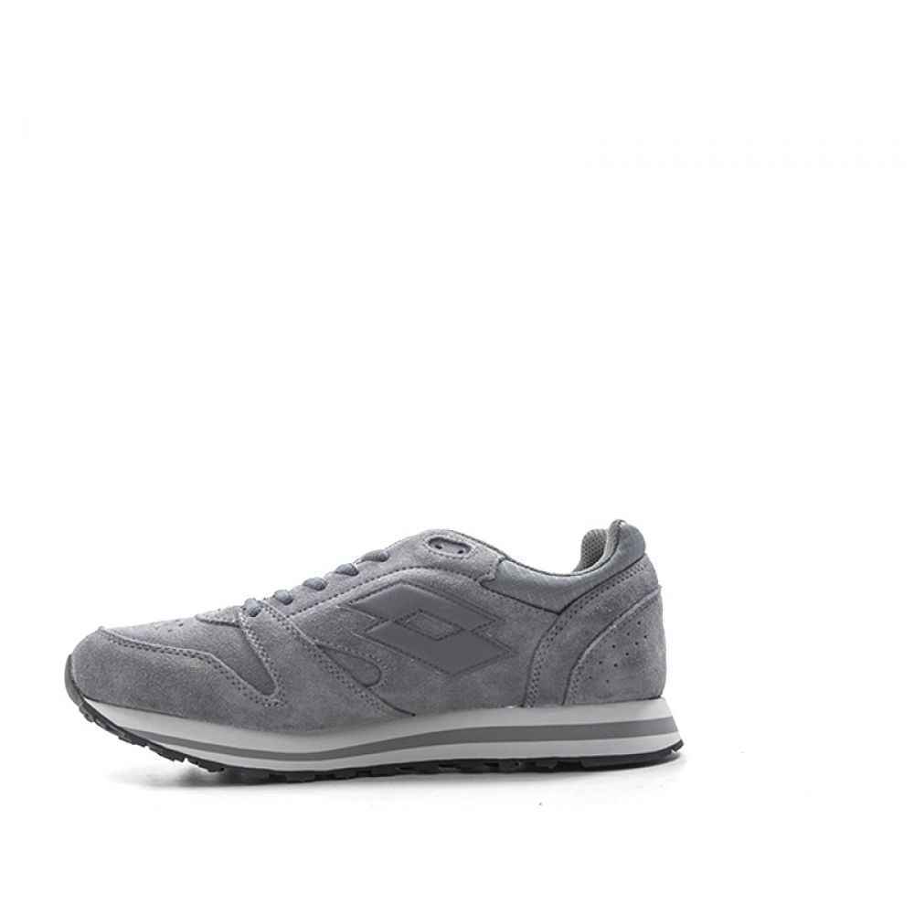 SCARPE SNEAKERS UOMO LOTTO T6502 TRAINER XII PELLE GRIGIO ORIGINALE PE 2020 NEW