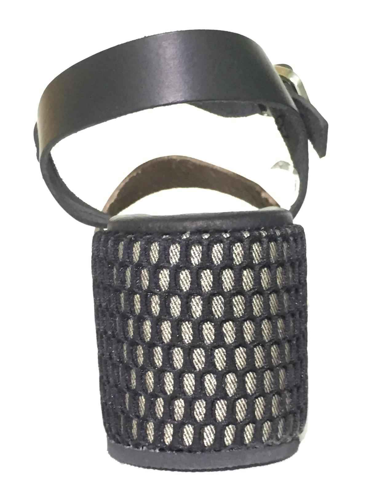 SCARPE SANDALO ZEPPA DONNA ANNA FIDANZA TE053QVR ECO PELLE NERO ORIGINALE PE NEW