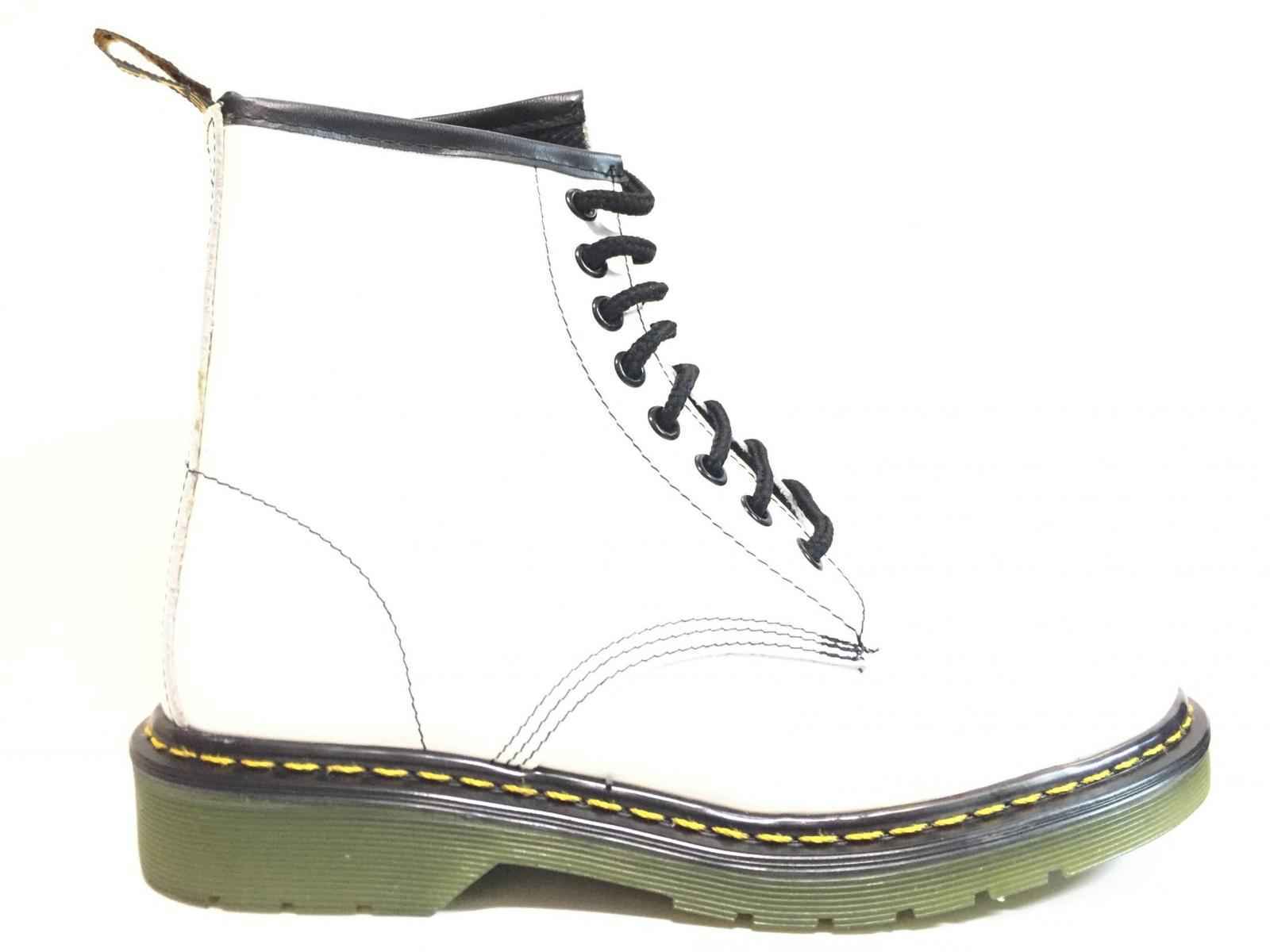 SCARPE ANFIBIO STIVALETTO DONNA KILKENY BY CANDY 200 PELLE BIANCO ORIGINALE AI