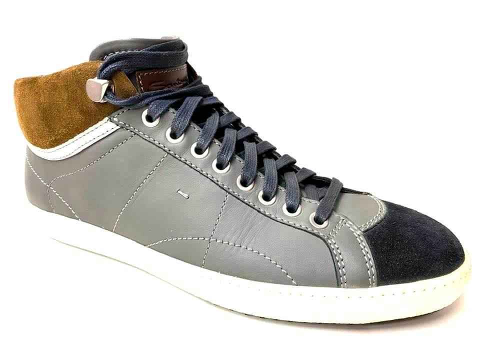 SCARPE SNEAKERS UOMO SANTONI NEW GLORIA MBNG13321BCNQRKRG50R PELLE ORIGINAL AI