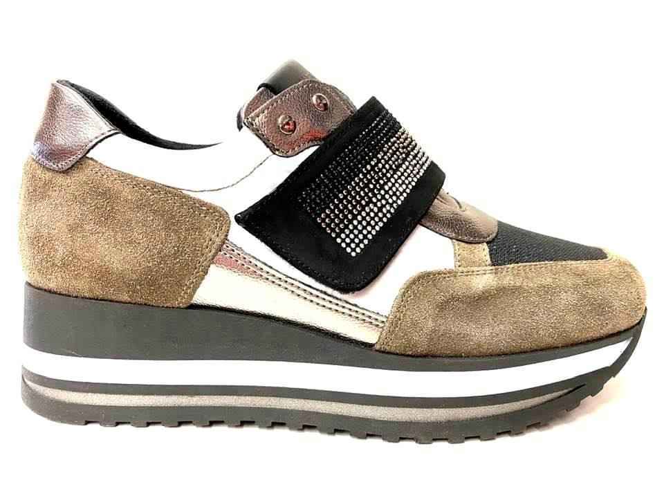 SCARPE SNEAKERS DONNA COMART BOMBER 6G3824PE PELLE BIANCO ORIGINALE AI 2021