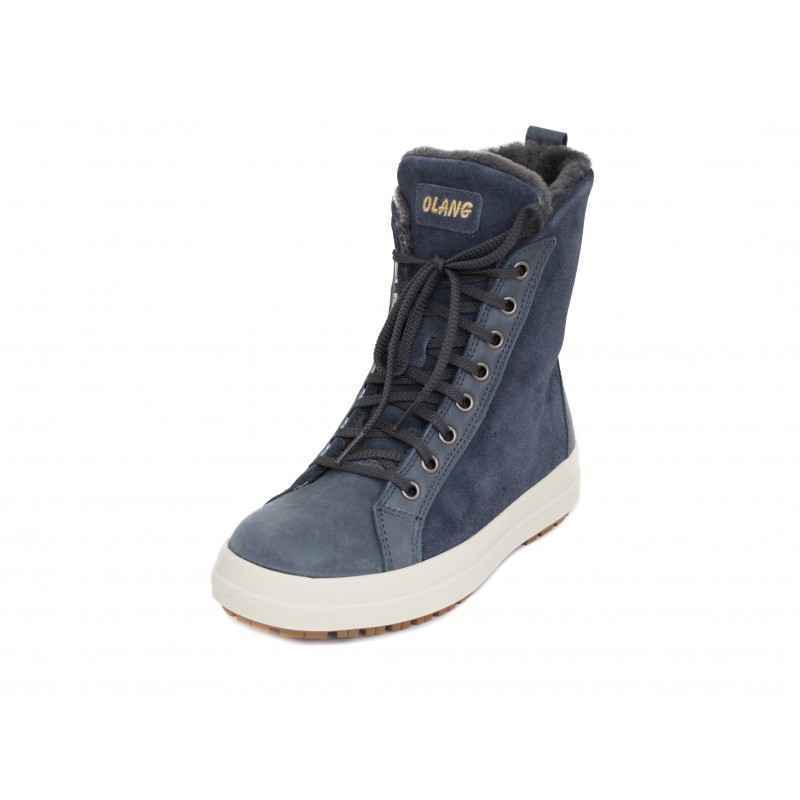 SCARPE STIVALI STIVALETTO SCARPONI DONNA OLANG ZAIDE PELLE 82 BLU ORIGINALE AI