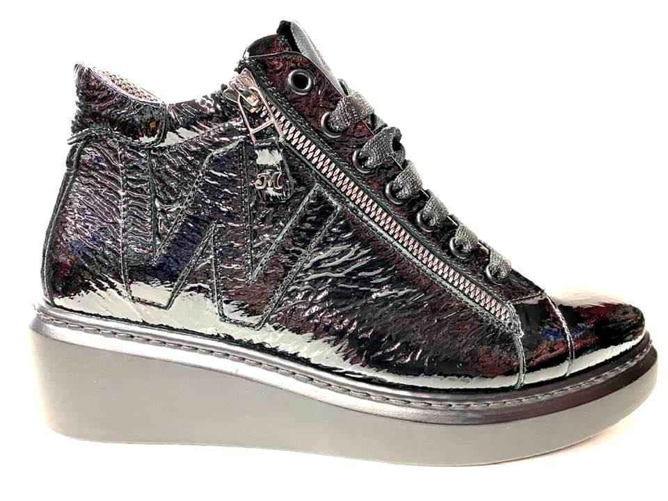 SCARPE SNEAKERS DONNA WALK TECHNO MELLUSO CAM103 PELLE NERO ORIGINALE AI NEW