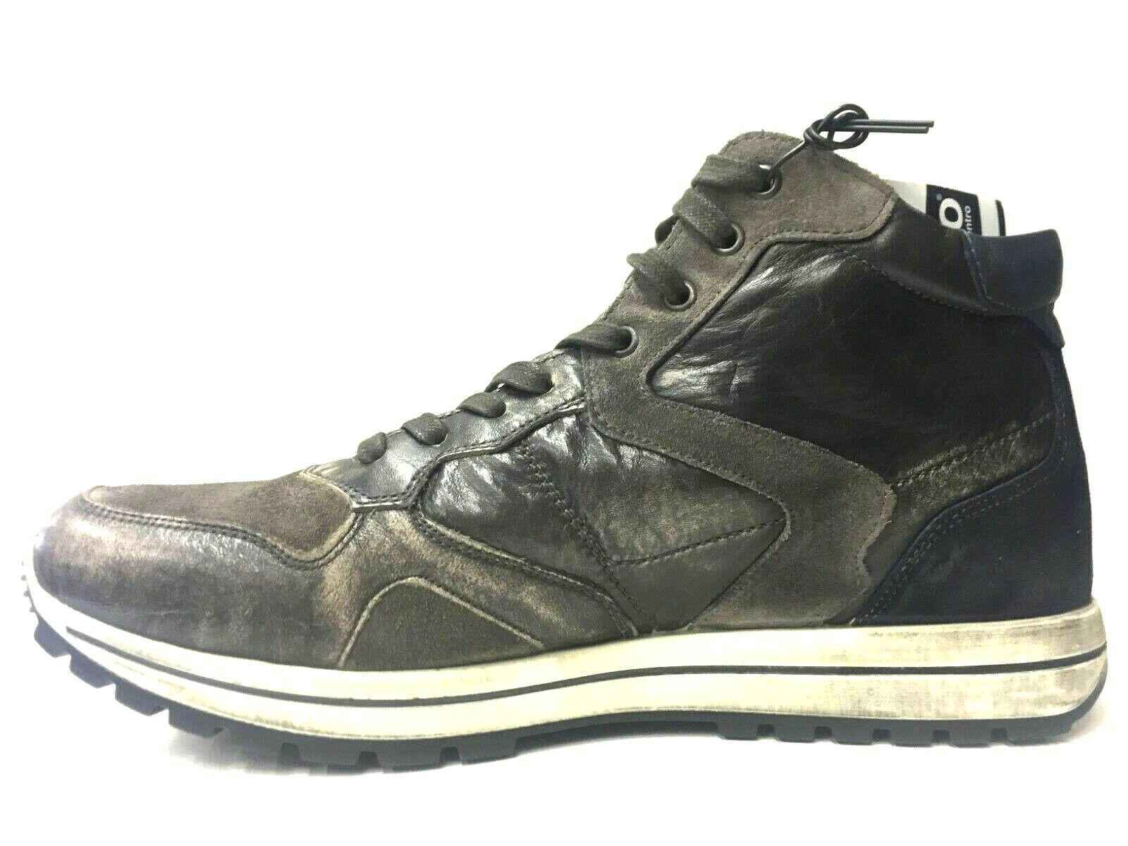 SCARPE SNEAKERS CASUAL UOMO IGIECO IGI E CO 47671 PELLE GRIGIO ORIGINALE AI