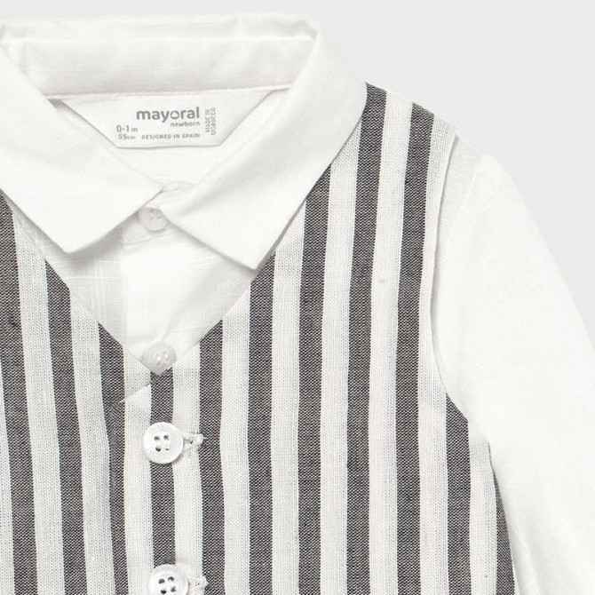 COMPLETO CAMICIA GILET PANTALONCINO BIMBO MAYORAL 1213 86 GRIGIO PE 2021