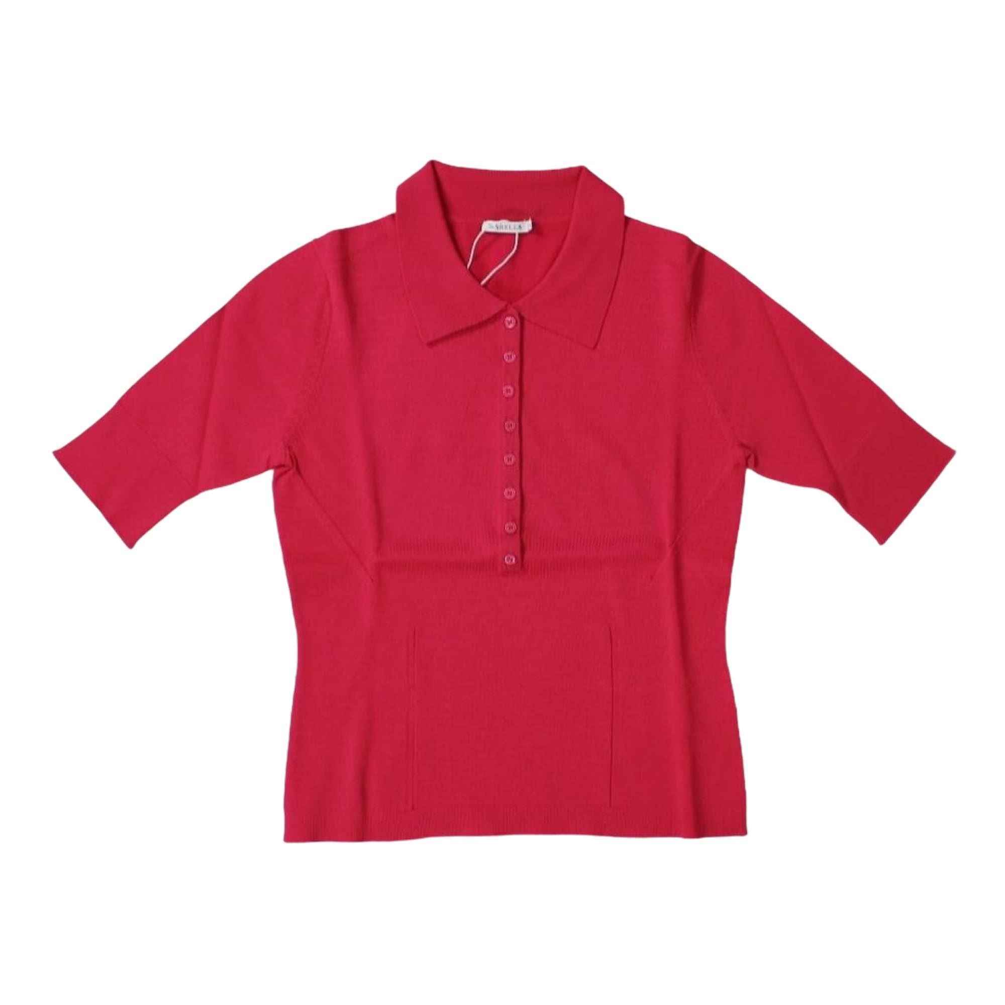 POLO A CARDIGAN DONNA MARELLA ALAN 43613271 05 FUCSIA MANICHE CORTE NUOVO PE