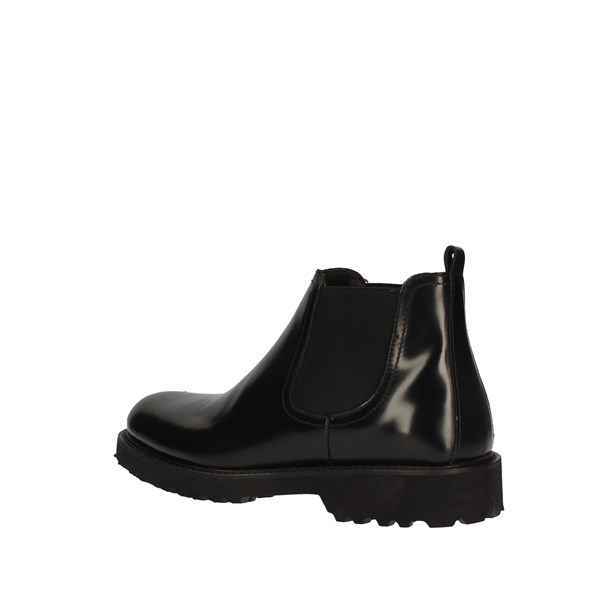 SCARPE STIVALETTO STIVALI CASUAL UOMO EXTON 465 PELLE NERO ORIGINALE AI