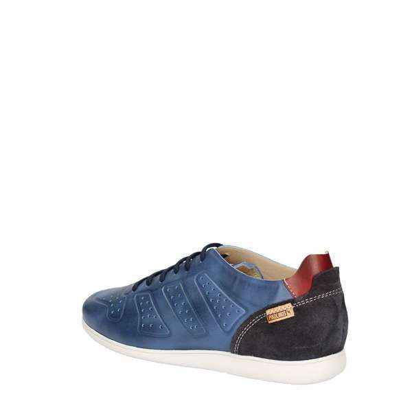 SCARPE SNEAKERS CASUAL UOMO PIKOLINOS M9F 6069 PELLE BLU ORIGINALE PE NEW
