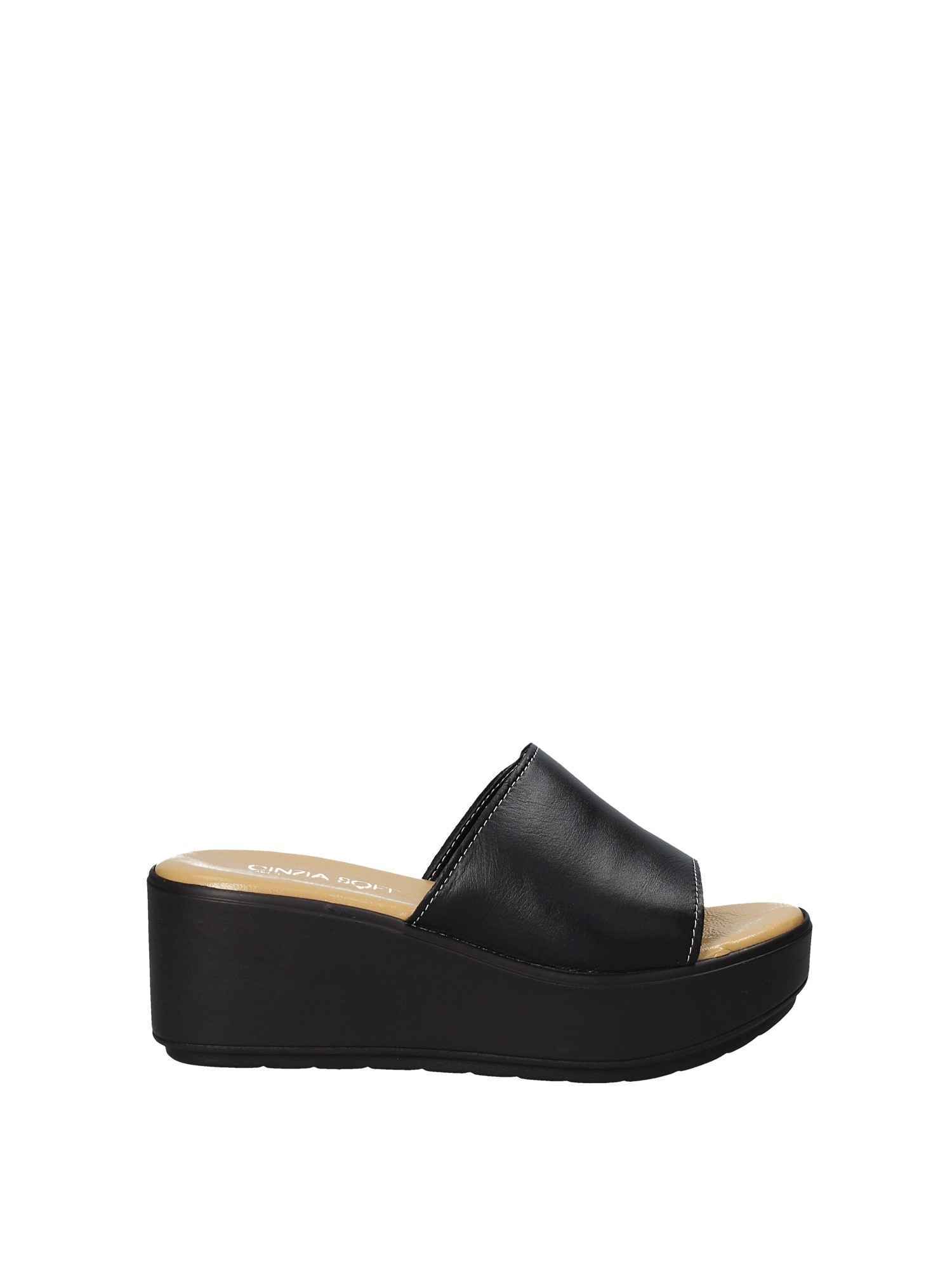 SCARPE SANDALO DONNA CINZIA SOFT IAF62940 004 PELLE NERO ORIGINALE PE 2021