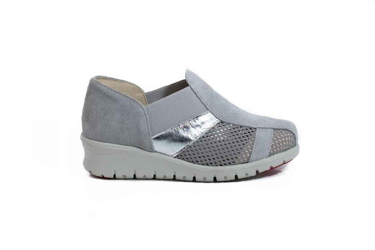 SCARPE SANDALO CASUAL DONNA CINZIA SOFT 9804 PELLE GRIGIO ORIGINALE PE