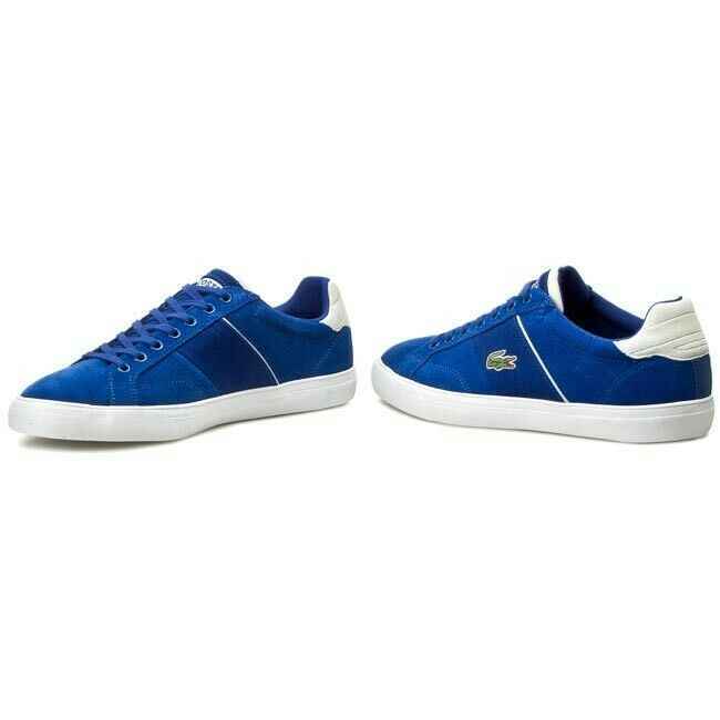 SCARPE SNEAKERS UOMO LACOSTE FAIRLEAD 7 31SPM0015125 PELLE BLU ORIGINALE PE