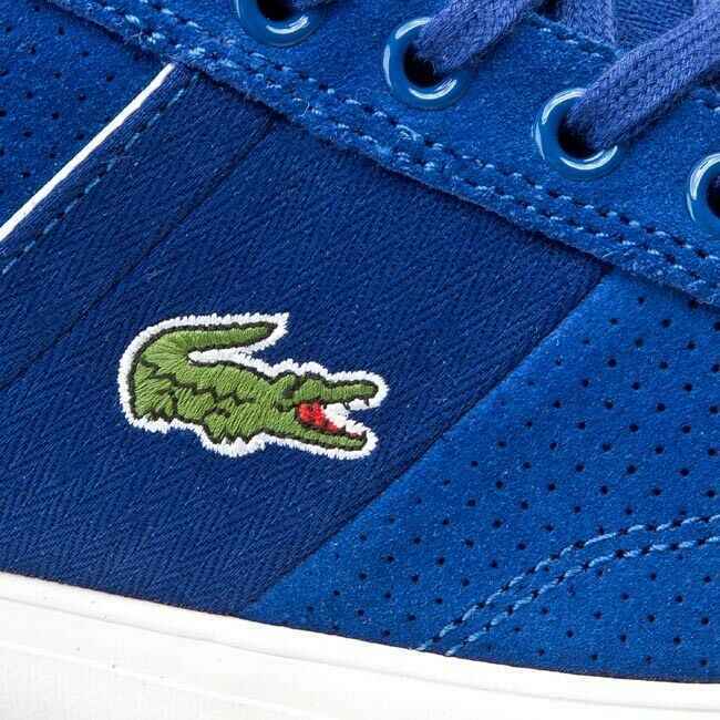 SCARPE SNEAKERS UOMO LACOSTE FAIRLEAD 7 31SPM0015125 PELLE BLU ORIGINALE PE