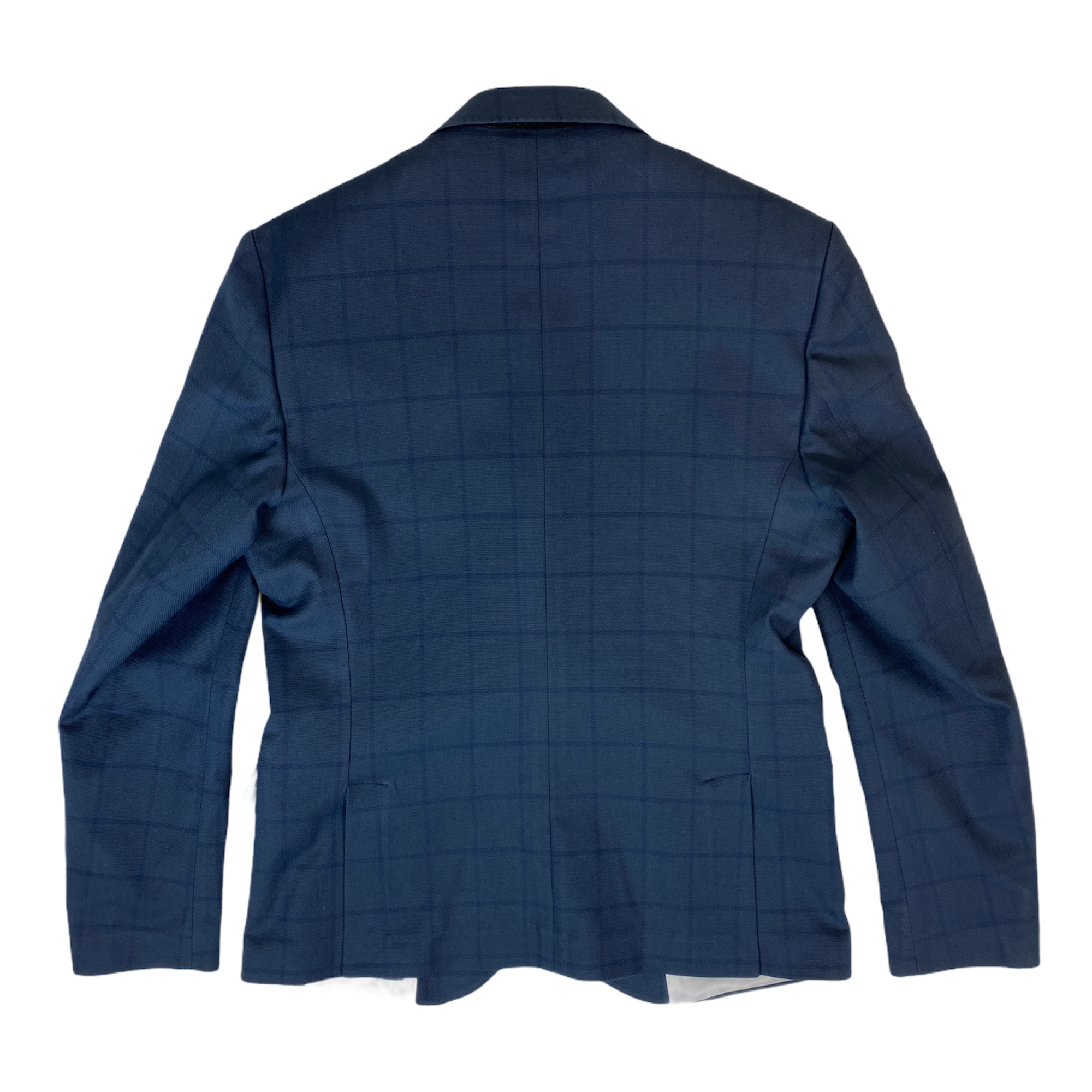 GIACCA CASUAL UOMO LANGELLA 190321 QUADRI BLU COTONE LINO ARTIGIANALE PE 2021