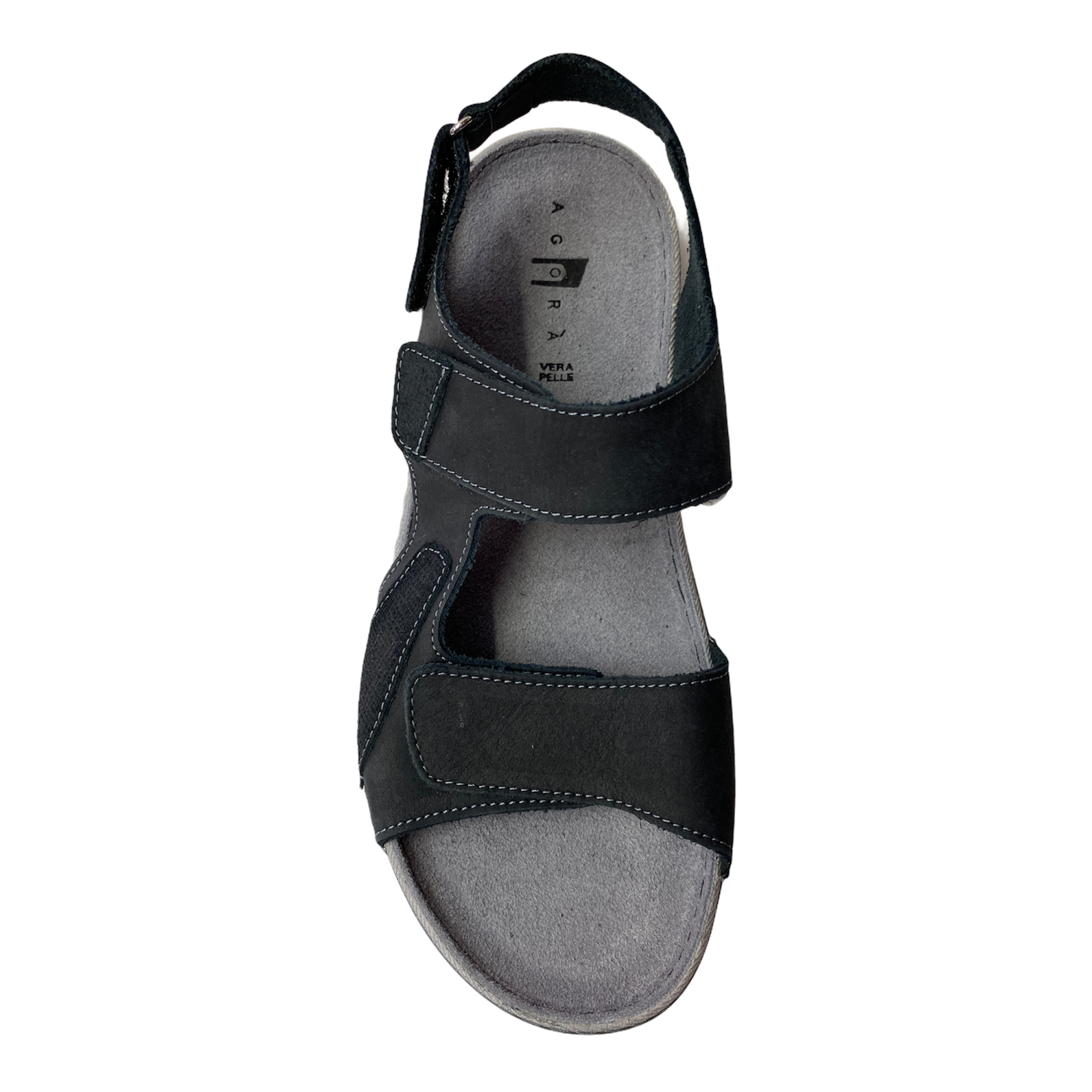 SCARPE SANDALI SANDALO UOMO AGORA RODI 04 PELLE NERO ORIGINALE PE 2021