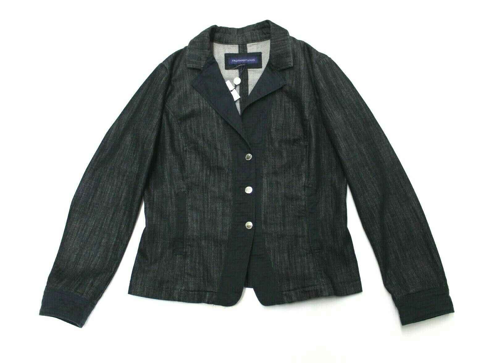 GIUBBINO GIUBBOTTO JEANS DONNA TRUSSARDI 567212 AUTHENTIC DENIM COTONE BLU PE