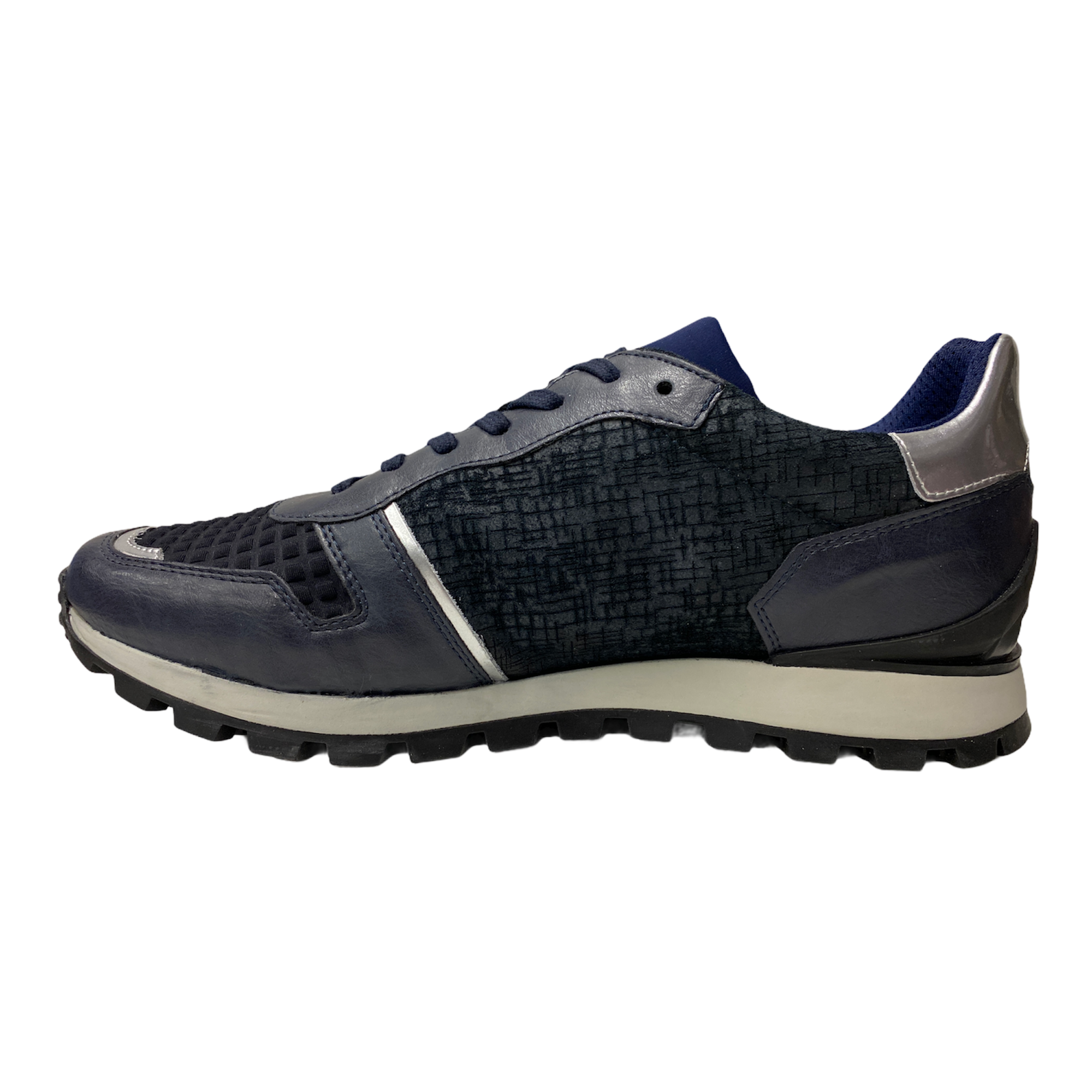 SCARPE SNEAKERS UOMO BIKKEMBERGS LOW NUMBER BKR102204 PELLE BLU ORIGINALE PE