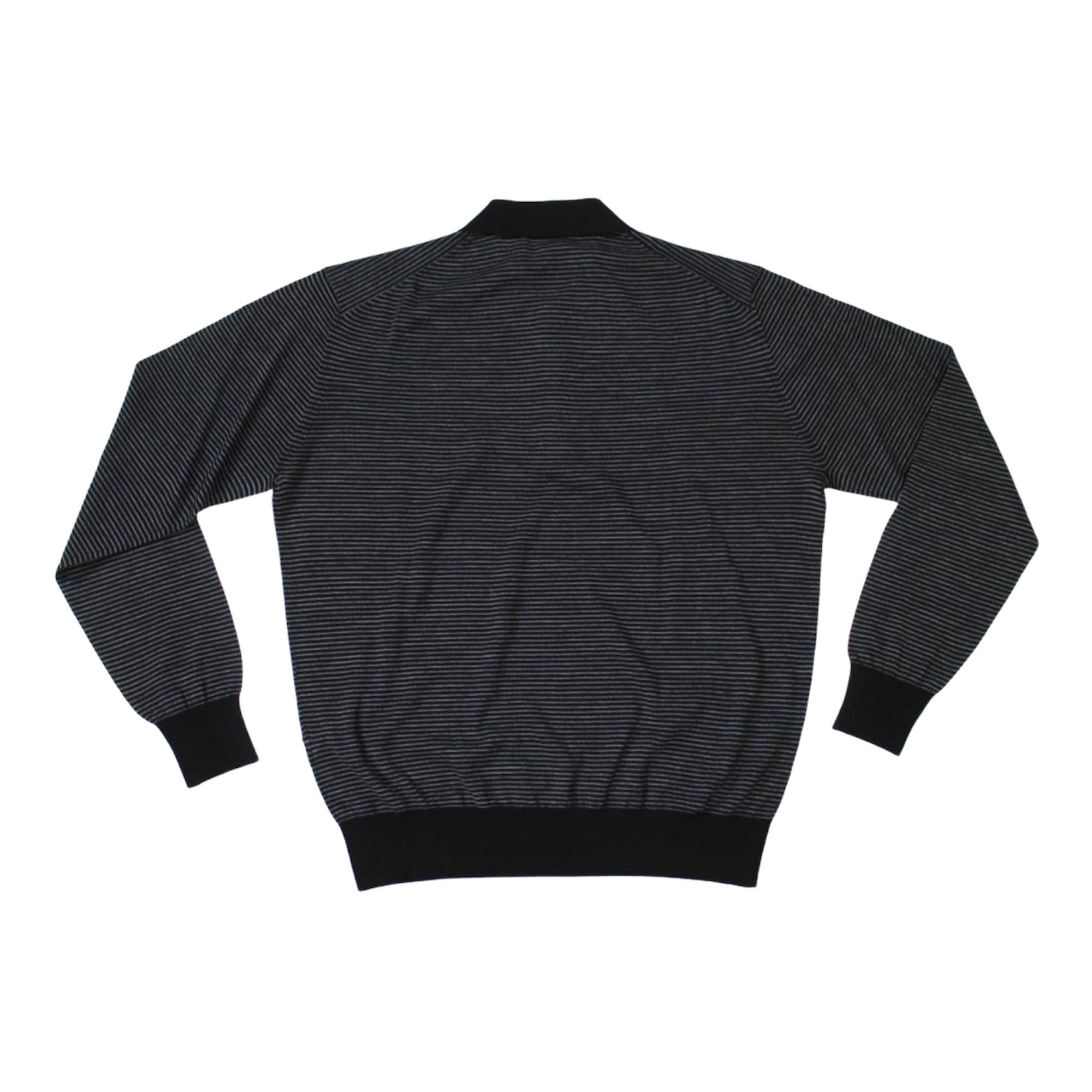 MAGLIA POLO CASUAL UOMO FERRANTE BOTTONE M27607 837 RIGATO NERO ORIGINALE AI