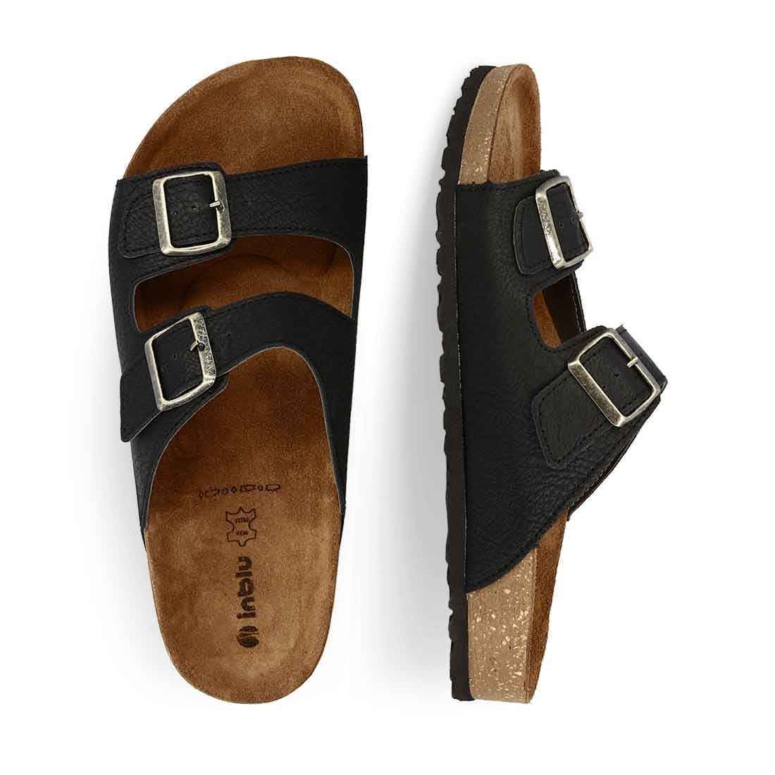 SCARPE SANDALO CIABATTE UOMO INBLU NU000007 NU07 ECO PELLE NERO ORIGINAL PE 2021