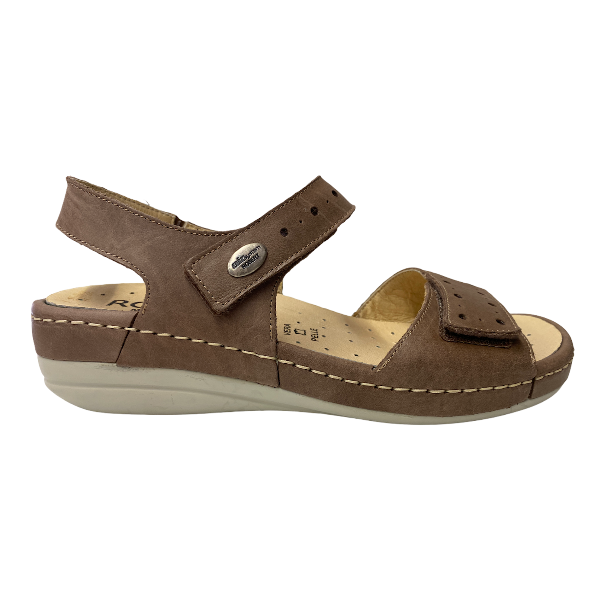 SCARPE SANDALO DONNA ROBERT 37624 1 PELLE MARRONE ORIGINALE PE 2021