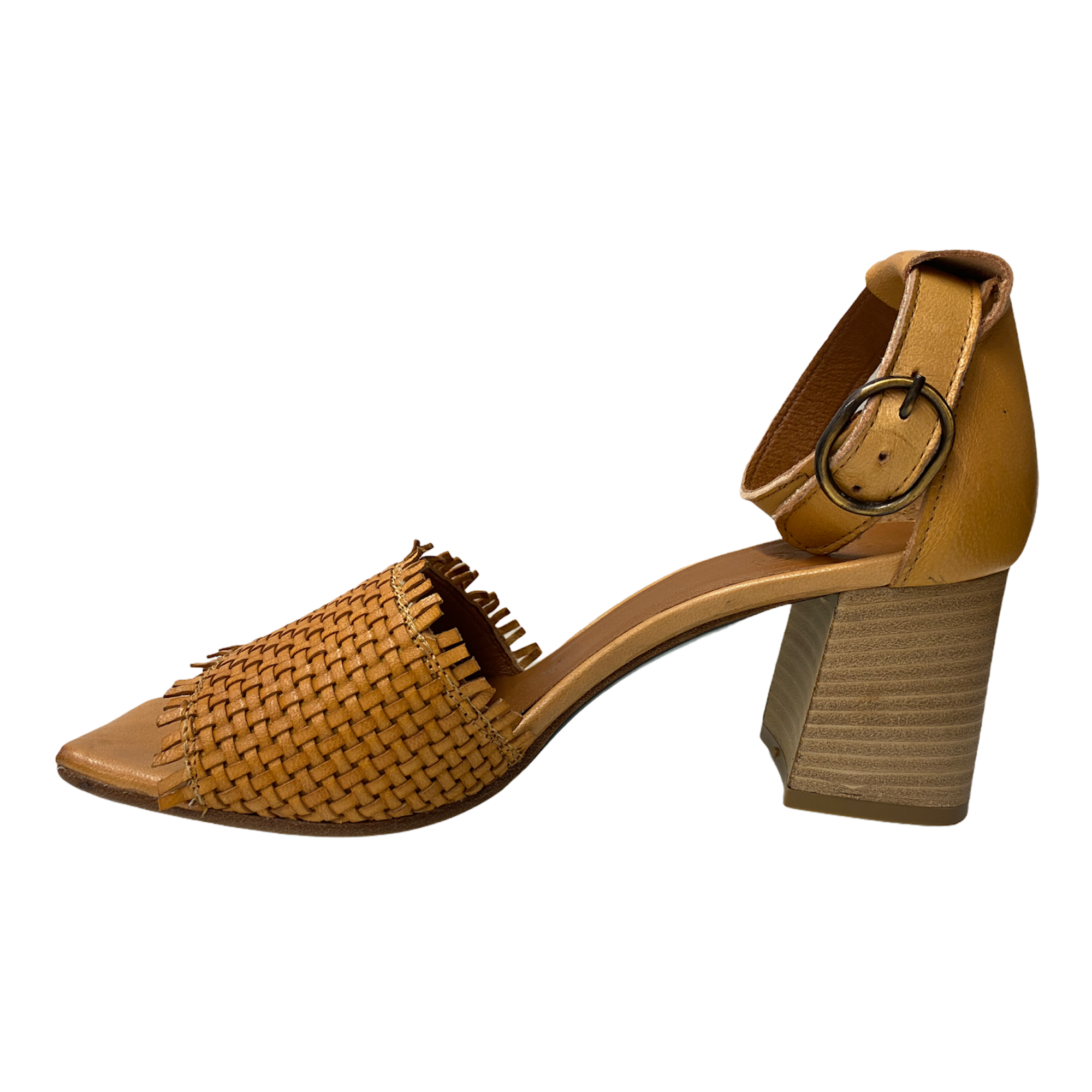 SCARPE SANDALI SANDALO TACCO DONNA BELLA CANNES02 PELLE CUOIO ORIGINALE PE